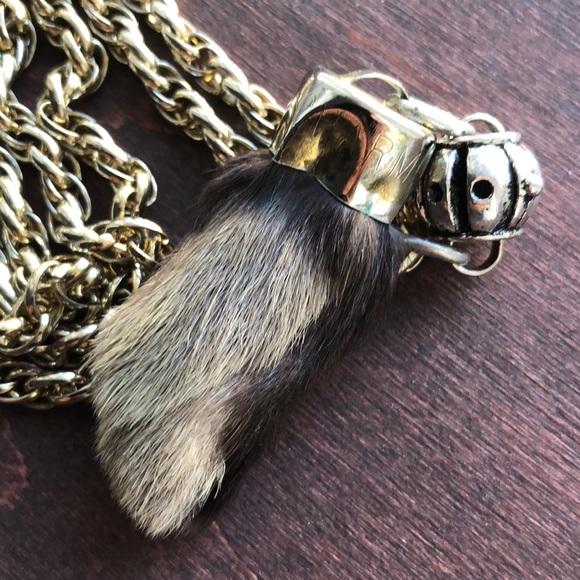 SHANNELLE®️Custom Made Special Design 15” Long Necklace REAL Genuine Rabbit Foot - Picture 6 of 6